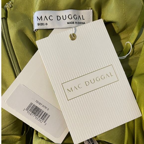 Mac Duggal NEW Size 0 70167 Apple Green Spaghetti Strap Charmeuse Slip Dress - Picture 8 of 12